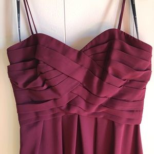 Sorella Vita Burgandy strapless full length Bridesmaid Dress Size 10